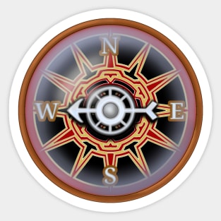 Red & Gold Compass Sticker